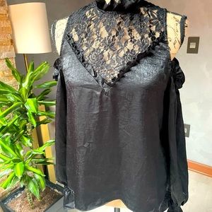 Cutout long sleeve blouse